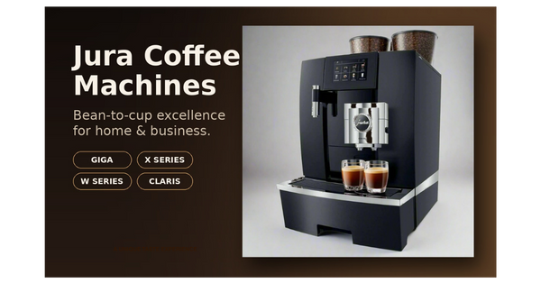 Jura Coffee Machines UK buying guide banner featuring the Jura GIGA X8c bean-to-cup machine