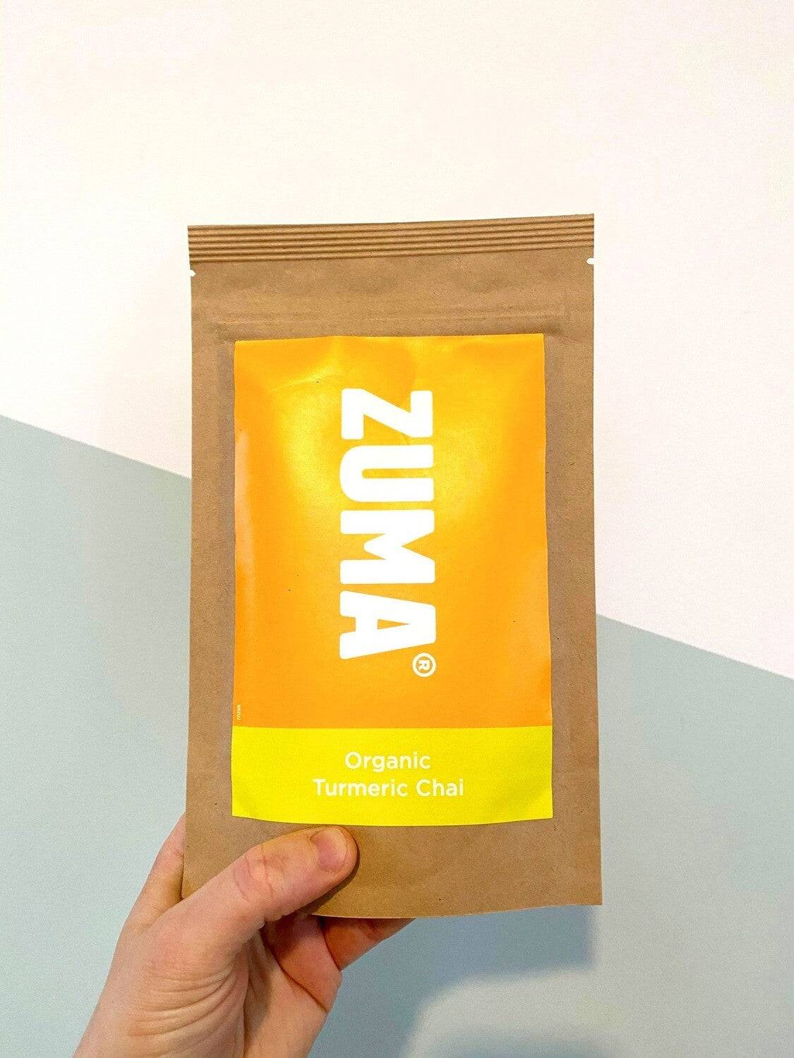 Zuma - Turmeric Chai Tea - Herbal Blend - 18 Pyramid Bags - Vegan