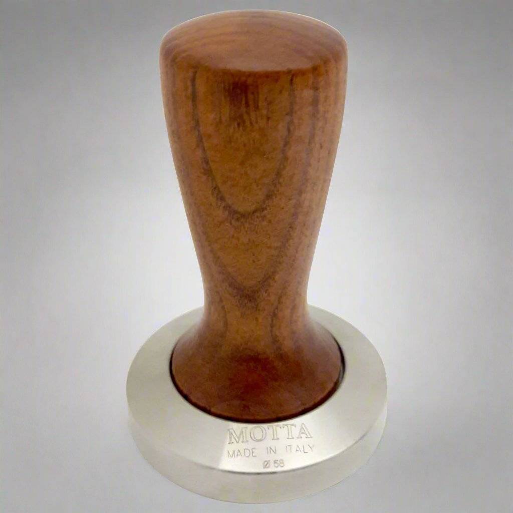 Motta Tamper Slim Base 58mm Wood Handle for Baristas Coffee King UK