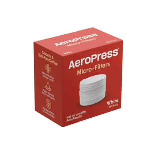 Aeropress micro-filters packaging on a white background
