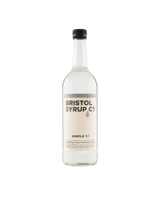 Bottle of Bristol Syrup Co. syrup on a white background