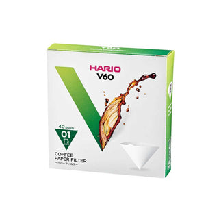 Hario V60 Paper Filter 01 Dripper 40 Sheets Unbleached