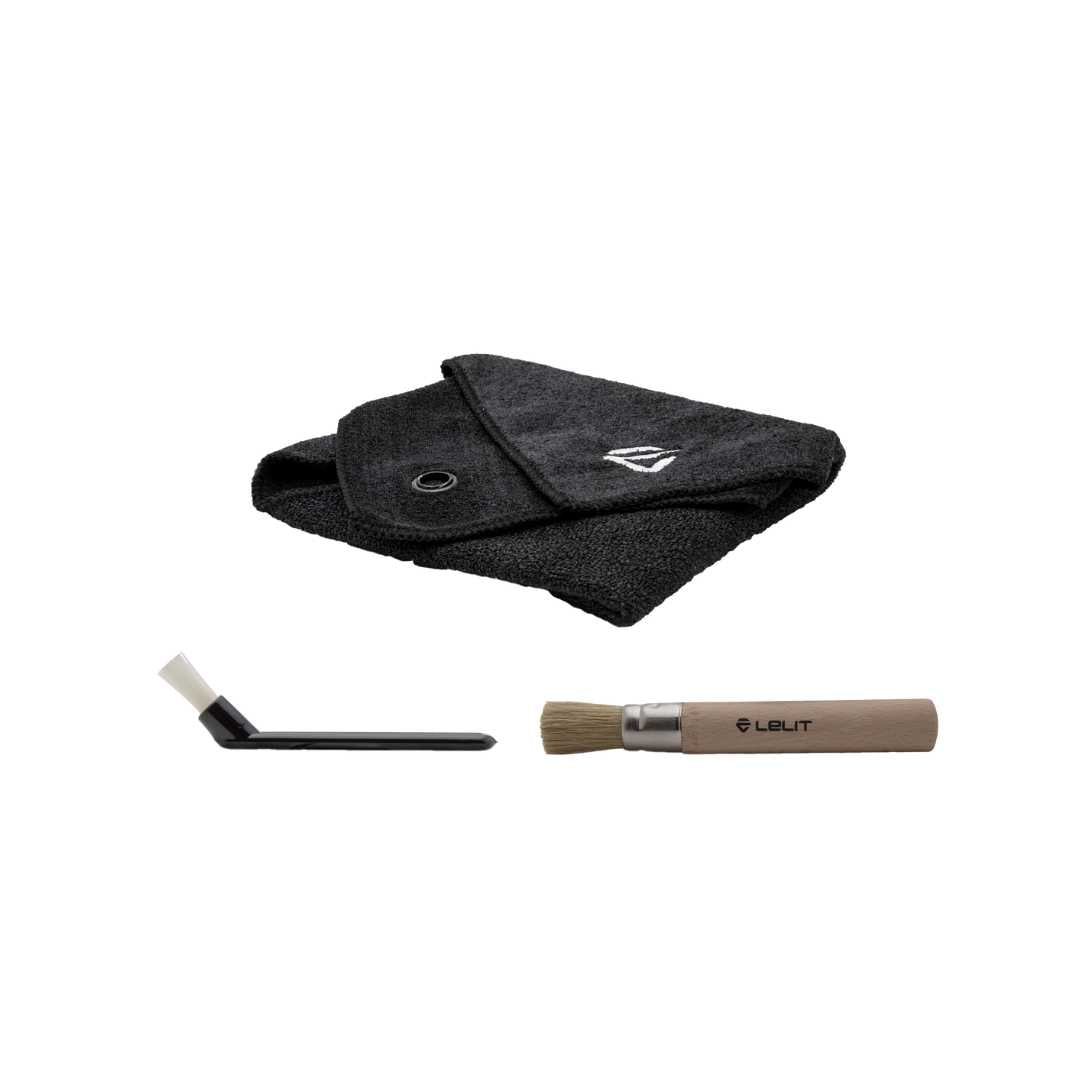 Lelit Cleaning Kit - microfiber cloth, wooden brush and small nylon brush