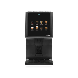 Azkoyen Vitro S1 Espresso bean to cup coffee machine, front view with touch selection panel