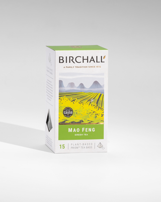 Birchall Mao Feng Green Tea - 15 Plant-Based Prism Tea Bags