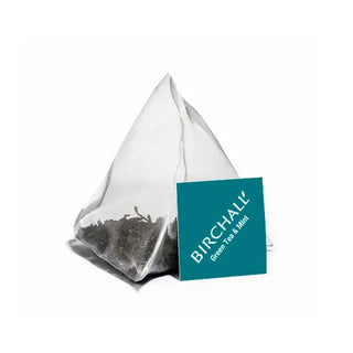 Birchall Green Tea & Mint - 15 Plant-Based Prism Tea Bags