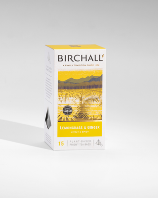 Birchall Lemongrass & Ginger - 15 Plant-Based Prism Tea Bags