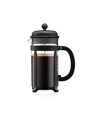 Bodum Java French Press coffee maker, 8 cup 1 litre, black, with borosilicate glass carafe and stainless steel plunger