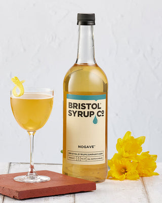 Bottle of Bristol Syrup Co. No.27 Nogave agave-alternative syrup, spring flowers and citrusy refresher.