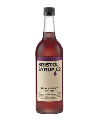 Bottle of Bristol Syrup Co. No.28 Blackberry Shrub in a 1 litre glass bottle, berry and vinegar syrup for cocktails