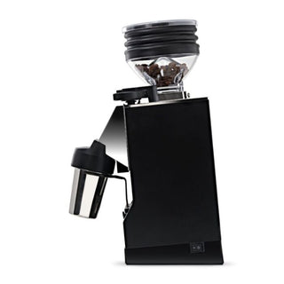 Eureka Mignon Zero AP 65 single-dose coffee grinder in black with metal dosing cup