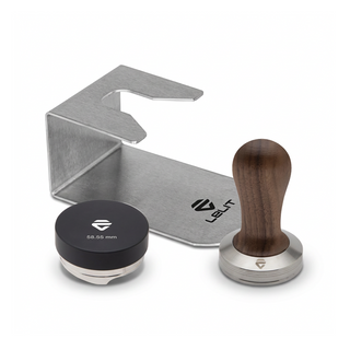 Lelit puck prep set with 58mm tamper, coffee leveler and tamping station