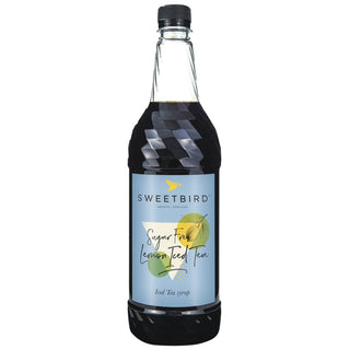 Bottle of Sweetbird Sugar Free Lemon Iced Tea Syrup, 1 litre bottle, for iced coffee and iced tea bottle